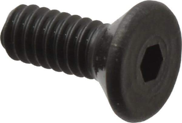Value Collection - #2-56 UNC Hex Socket Drive, 82° Flat Screw - Alloy Steel, Black Oxide Finish, Fully Threaded, 1/4" OAL - Exact Industrial Supply