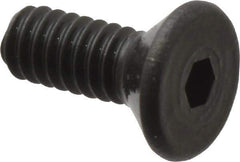 Value Collection - #2-56 UNC Hex Socket Drive, 82° Flat Screw - Alloy Steel, Black Oxide Finish, Fully Threaded, 1/4" OAL - Exact Industrial Supply