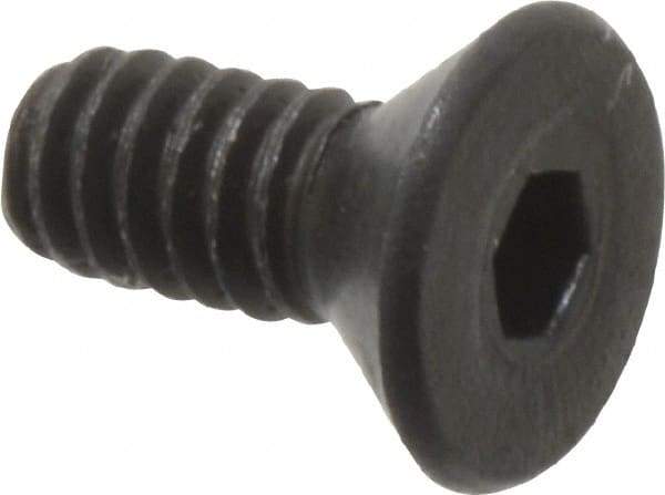 Value Collection - #3-48 UNC Hex Socket Drive, 82° Flat Screw - Alloy Steel, Black Oxide Finish, Fully Threaded, 1/4" OAL - Exact Industrial Supply