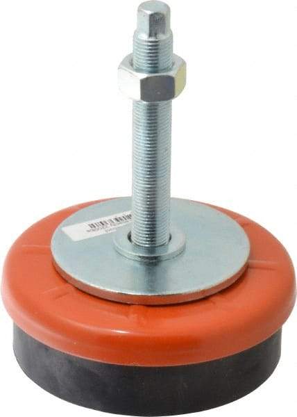 Sunnex - M16 x 1.50 Bolt Thread, 4-3/4" Long x 1-9/16" High Single Stud Mount Leveling Pad & Mount - 2,100 Max Lb Capacity, 4-3/4" Base Diam - Exact Industrial Supply