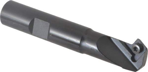 Kennametal - 30° Lead Angle, 0.787" Max Cut Diam, 0.46" Min Cut Diam, 6.6mm Max Depth of Cut, Indexable Chamfer and Angle End Mill - 1 Insert, SDEB 26152 Insert Style, 3" Overall Length, Straight Shank - Exact Industrial Supply