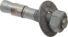 Made in USA - 5/8" Diam, 5/8" Drill, 3-1/2" OAL, Wedge Expansion Concrete Anchor - Grade 5 Steel, Galvanized Finish, Hex Nut Head, Hex Drive, 1-5/8" Thread Length - Exact Industrial Supply