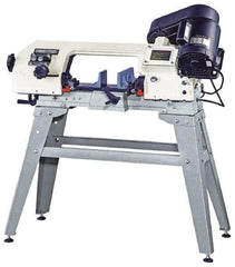 Enco - 5 x 6" Manual Combo Horizontal & Vertical Bandsaw - 1 Phase, 45° Vise Angle of Rotation, 0.33 hp, 110/220 Volts, Step Pulley Drive - Exact Industrial Supply