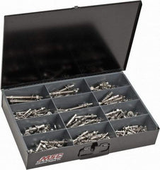Value Collection - 290 Piece, 1/4 to 1/2" Screw, Stainless Steel Hex Drive Anchor Assortment - 1-3/4 to 5-1/2" Long - Exact Industrial Supply