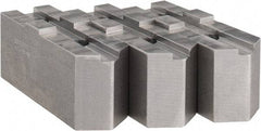 Abbott Workholding Products - 10" & Up Chuck Capacity, Tongue & Groove Attachment, Square Soft Lathe Chuck Jaw - 3 Jaws, Steel, 2-1/8" Btw Mount Hole Ctrs, 4-1/2" Long x 1-1/2" Wide x 2" High, 1/2" Groove, 1/2" Fastener - Exact Industrial Supply