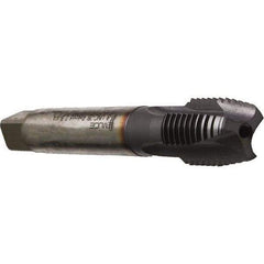 Emuge - 1-3/8 - 8 UNC, 4 Flute, TiCN Finish, Cobalt Spiral Point Tap - Plug Chamfer, Right Hand Thread, 7-7/8" OAL, 1.654" Thread Length, 1.108" Shank Diam, 2B Class of Fit, Series Rekord B - Exact Industrial Supply