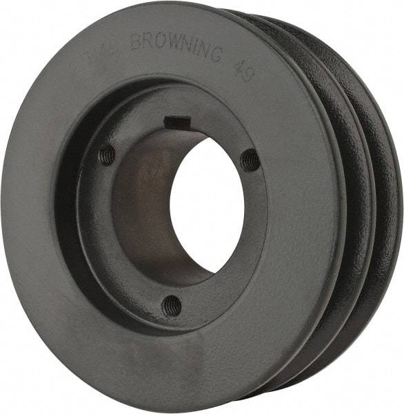 Browning - 2 Groove, 1/2 to 1-3/4 Bore Diam, 4.95" Outside Diam, QD Bushed V Belt Sheave - 4.2 A Diam Belt Pitch - Exact Industrial Supply