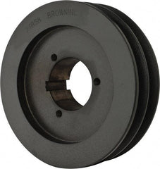 Browning - 2 Groove, 1/2 to 1-3/4 Bore Diam, 6.15" Outside Diam, QD Bushed V Belt Sheave - 5.4 A Diam Belt Pitch - Exact Industrial Supply