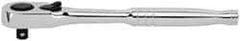 Stanley - 1/4" Drive Pear Head Ratchet - Chrome Finish, 8" OAL - Exact Industrial Supply