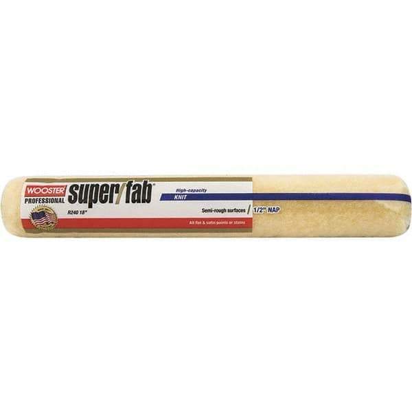 Wooster Brush - 1/2" Nap, 18" Wide Paint Roller - Semi-Rough Texture, Synthetic Knit - Exact Industrial Supply