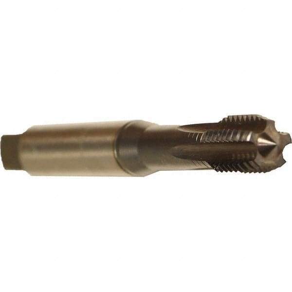 Emuge - M16x2.00 Metric Coarse 6HX 6 Flute TiCN Finish Solid Carbide Straight Flute Machine Tap - Modified Bottoming, Right Hand Thread, 110mm OAL, 24mm Thread Length, Oversize - Exact Industrial Supply