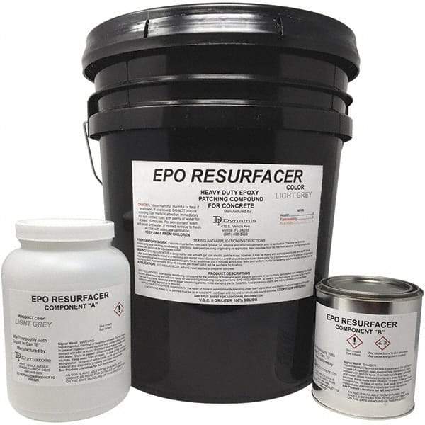 Made in USA - 50 Lb Concrete Repair/Resurfacing - Light Gray, 25 Sq Ft Coverage, Epoxy Resin - Exact Industrial Supply