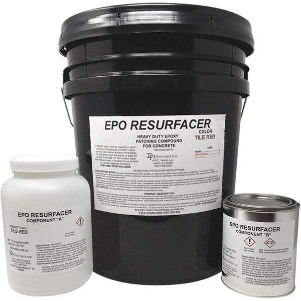 Made in USA - 50 Lb Concrete Repair/Resurfacing - Tile Red, 25 Sq Ft Coverage, Epoxy Resin - Exact Industrial Supply