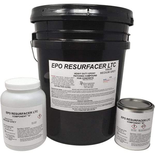Made in USA - 50 Lb Concrete Repair/Resurfacing - Medium Gray, 25 Sq Ft Coverage, Epoxy Resin - Exact Industrial Supply