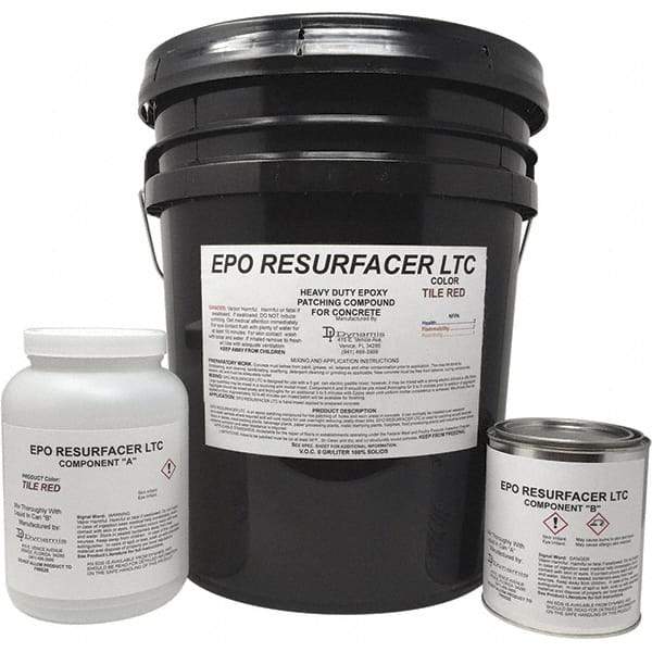 Made in USA - 50 Lb Concrete Repair/Resurfacing - Tile Red, 25 Sq Ft Coverage, Epoxy Resin - Exact Industrial Supply