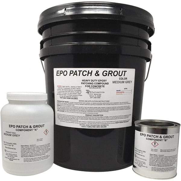 Made in USA - 5 Gal Concrete Repair/Resurfacing - Medium Gray, 25 Sq Ft Coverage, Epoxy Resin - Exact Industrial Supply