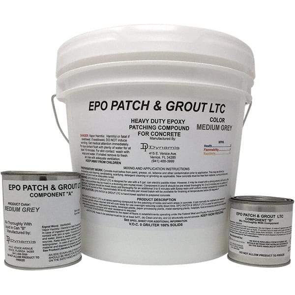 Made in USA - 2 Gal Concrete Repair/Resurfacing - Medium Gray, 25 Sq Ft Coverage, Epoxy Resin - Exact Industrial Supply