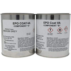 Made in USA - 1/2 Gal Gloss High-Solid Gray Concrete Floor Coating - 150 Sq Ft/Gal Coverage, 87 g/L VOC Content - Exact Industrial Supply