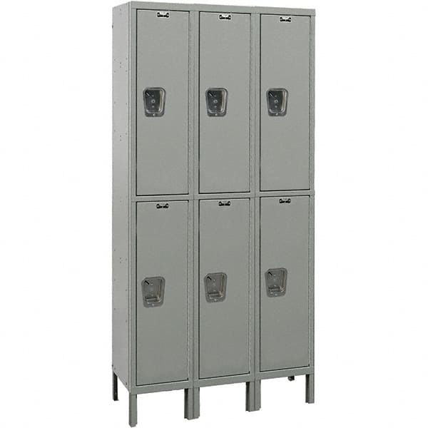 Hallowell - 6 Door, 2 Tier, Premium Wardrobe Lockers - Exact Industrial Supply