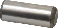 Made in USA - 1" Diam x 2-1/2" Pin Length Grade 8 Alloy Steel Standard Dowel Pin - Bright Finish, C 47-58 & C 60 (Surface) Hardness, 117,800 Lb (Single Shear), 235,600 Lb (Double Shear) Breaking Strength, 1 Beveled & 1 Rounded End - Exact Industrial Supply