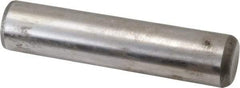 Made in USA - 1" Diam x 4-1/2" Pin Length Grade 8 Alloy Steel Standard Dowel Pin - Bright Finish, C 47-58 & C 60 (Surface) Hardness, 117,800 Lb (Single Shear), 235,600 Lb (Double Shear) Breaking Strength, 1 Beveled & 1 Rounded End - Exact Industrial Supply