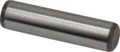 Made in USA - 7/16" Diam x 1-3/4" Pin Length Grade 8 Alloy Steel Standard Dowel Pin - Bright Finish, C 47-58 & C 60 (Surface) Hardness, 22,550 Lb (Single Shear), 45,100 Lb (Double Shear) Breaking Strength, 1 Beveled & 1 Rounded End - Exact Industrial Supply