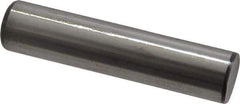 Made in USA - 1/2" Diam x 2-1/4" Pin Length Grade 8 Alloy Steel Standard Dowel Pin - Bright Finish, C 47-58 & C 60 (Surface) Hardness, 29,450 Lb (Single Shear), 58,900 Lb (Double Shear) Breaking Strength, 1 Beveled & 1 Rounded End - Exact Industrial Supply