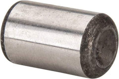 Made in USA - 5/8" Diam x 1" Pin Length Grade 8 Alloy Steel Standard Dowel Pin - Bright Finish, C 47-58 & C 60 (Surface) Hardness, 46,000 Lb (Single Shear), 92,000 Lb (Double Shear) Breaking Strength, 1 Beveled & 1 Rounded End - Exact Industrial Supply