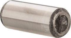 Made in USA - 5/8" Diam x 1-1/2" Pin Length Grade 8 Alloy Steel Standard Dowel Pin - Bright Finish, C 47-58 & C 60 (Surface) Hardness, 46,000 Lb (Single Shear), 92,000 Lb (Double Shear) Breaking Strength, 1 Beveled & 1 Rounded End - Exact Industrial Supply