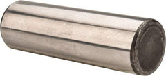 Made in USA - 5/8" Diam x 2" Pin Length Grade 8 Alloy Steel Standard Dowel Pin - Bright Finish, C 47-58 & C 60 (Surface) Hardness, 46,000 Lb (Single Shear), 92,000 Lb (Double Shear) Breaking Strength, 1 Beveled & 1 Rounded End - Exact Industrial Supply