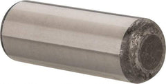 Made in USA - 3/4" Diam x 2" Pin Length Grade 8 Alloy Steel Standard Dowel Pin - Bright Finish, C 47-58 & C 60 (Surface) Hardness, 132,400 Lb (Double Shear), 66,200 Lb (Single Shear) Breaking Strength, 1 Beveled & 1 Rounded End - Exact Industrial Supply