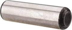 Made in USA - 3/4" Diam x 2-1/2" Pin Length Grade 8 Alloy Steel Standard Dowel Pin - Bright Finish, C 47-58 & C 60 (Surface) Hardness, 132,400 Lb (Double Shear), 66,200 Lb (Single Shear) Breaking Strength, 1 Beveled & 1 Rounded End - Exact Industrial Supply