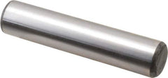 Made in USA - 3/4" Diam x 3-1/2" Pin Length Grade 8 Alloy Steel Standard Dowel Pin - Bright Finish, C 47-58 & C 60 (Surface) Hardness, 132,400 Lb (Double Shear), 66,200 Lb (Single Shear) Breaking Strength, 1 Beveled & 1 Rounded End - Exact Industrial Supply