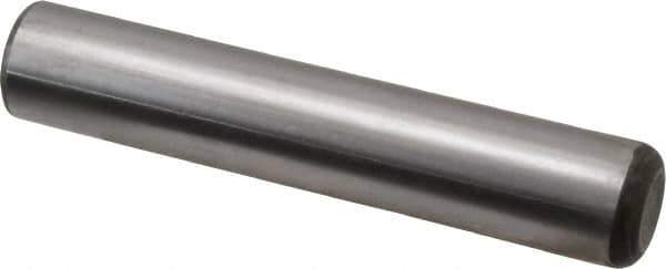 Made in USA - 3/4" Diam x 4" Pin Length Grade 8 Alloy Steel Standard Dowel Pin - Bright Finish, C 47-58 & C 60 (Surface) Hardness, 132,400 Lb (Double Shear), 66,200 Lb (Single Shear) Breaking Strength, 1 Beveled & 1 Rounded End - Exact Industrial Supply