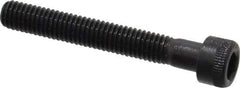 Made in USA - #10-32 UNF Hex Socket Drive, Socket Cap Screw - Alloy Steel, Black Oxide Finish, Partially Threaded, 1-3/8" Length Under Head - Exact Industrial Supply