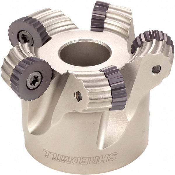 Iscar - 80mm Cut Diam, 8mm Max Depth, 27mm Arbor Hole, 6 Inserts, RC.. Insert Style, Indexable Copy Face Mill - FRW Cutter Style, 50mm High, Series MillShred - Exact Industrial Supply