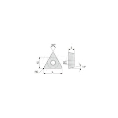 Turning Insert:  TPGA731 TH10,  Solid Carbide Uncoated Finish,  Neutral,  0.0160″ Corner Radius,  60.0 &deg N/A Triangle,  Series  TPGA