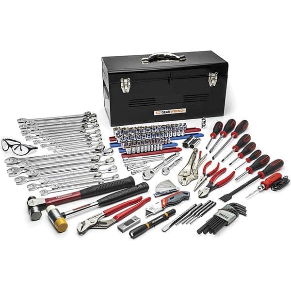 Combination Hand Tool Set: 121 Pc, Automotive Master Tool Set Comes in Metal Hand Box