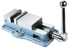 Interstate - 5" Jaw Width, 4-11/32" Jaw Opening Capacity, Horizontal Stationary Machine Vise - Manual Operation, 7,425 Lb Capacity, 1 Station, 14-3/8" Long x 3.94" High x 1-3/8" Deep, 1-3/8" Jaw Height, Cast Iron - Exact Industrial Supply