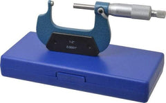 Value Collection - 1 to 2 Inch Measurement Range, 0.0001 Inch Graduation, Spherical Anvil, Ratchet Stop Thimble, Mechanical Anvil, Tube Micrometer - Accurate Up to 0.0001 Inch, Accurate Up to 0.0001 Inch, Enamel Finish, Carbide - Exact Industrial Supply