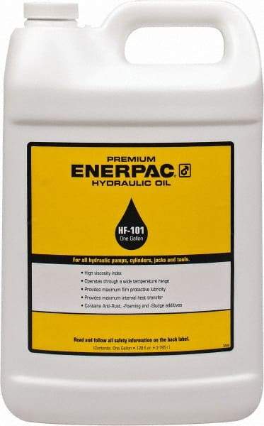 Enerpac - 1 Gal Bottle, Mineral Hydraulic Oil - ISO 32, <12,000 SUS at 0°F, 150 to 165 SUS at 100°F, 42 to 45 SUS at 210°F - Exact Industrial Supply