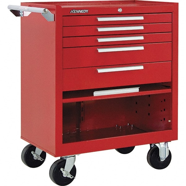 Kennedy - 5 Drawer 1,400 Lb Capacity Steel Roller Cabinet - Exact Industrial Supply