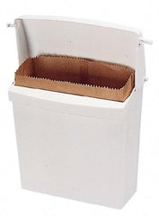 Rubbermaid - Plastic Feminine Hygiene Product Receptacle - 10-3/4" High x 12-1/2" Wide x 5-1/4" Deep, White - Exact Industrial Supply