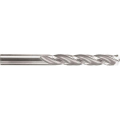 SGS - Letter X 150° Solid Carbide Jobber Drill - TiN Finish, Right Hand Cut, Spiral Flute, Straight Shank, 4-1/2" OAL, Standard Point - Exact Industrial Supply