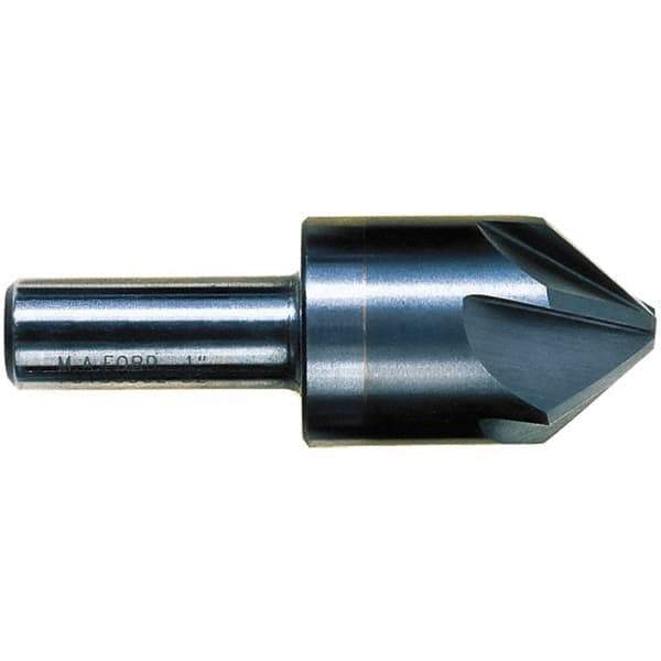 M.A. Ford - 1/2" Head Diam, 3/8" Shank Diam, 6 Flute 82° Solid Carbide Countersink - 2-1/8" OAL - Exact Industrial Supply