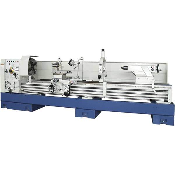 Summit - 30" Swing, 120" Between Centers, 120 Volt, Triple Phase Toolroom Lathe - 5MT Taper, 15 hp, 13 to 800 RPM, 6-1/8" Bore Diam, 55" Deep x 66" High x 204" Long - Exact Industrial Supply