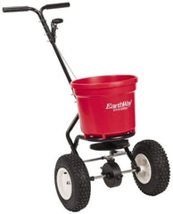 Made in USA - 50 Lb Polyethylene Walk Behind Broadcast Landscape Spreader - 13" Wheels - Exact Industrial Supply