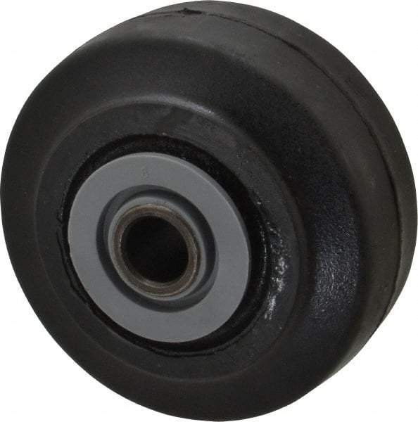 Albion - 3-1/4 Inch Diameter x 1-1/2 Inch Wide, Solid Rubber Caster Wheel - 140 Lb. Capacity, 1-5/8 Inch Hub Length, 1/2 Inch Axle Diameter, Roller Bearing - Exact Industrial Supply