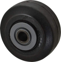 Albion - 3-1/4 Inch Diameter x 1-1/2 Inch Wide, Solid Rubber Caster Wheel - 140 Lb. Capacity, 1-5/8 Inch Hub Length, 1/2 Inch Axle Diameter, Roller Bearing - Exact Industrial Supply
