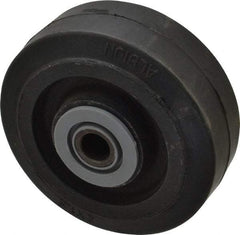 Albion - 4 Inch Diameter x 1-1/2 Inch Wide, Solid Rubber Caster Wheel - 250 Lb. Capacity, 1-5/8 Inch Hub Length, 1/2 Inch Axle Diameter, Roller Bearing - Exact Industrial Supply